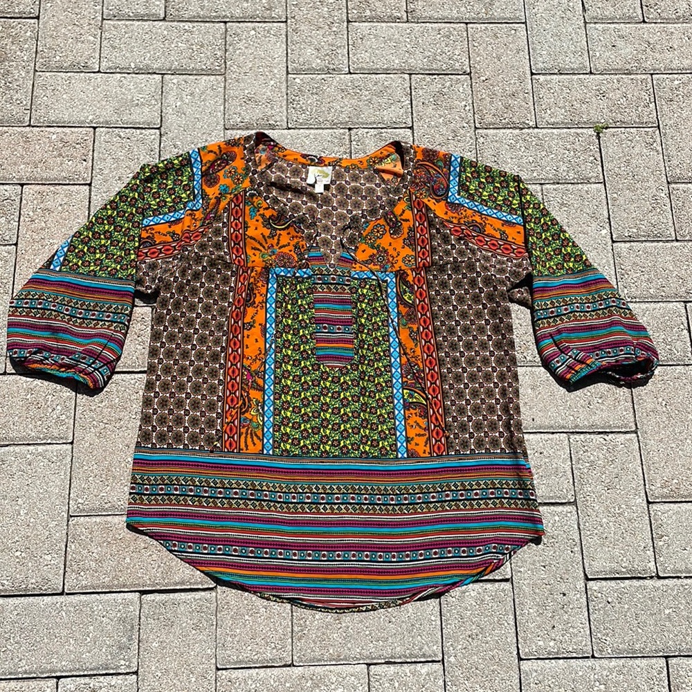 Fig And Flower Large Flowy Blouse